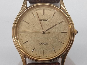 SEIKO　セイコー　DOLCE　ドルチェ　8J41-6100　電池式　クォーツ　ゴールド文字盤　腕時計 店舗受取可