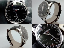 MONT BLANC 腕時計 自動巻き 7081 PB275719 タイムウォーカーGMT モンブラン 黒ベルト ベルト非純正 箱付_画像4