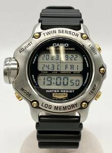 CASIO カシオ LOG MEMORY ログメモリー DEP-600 デジタル ラバーバンド クオーツ 腕時計