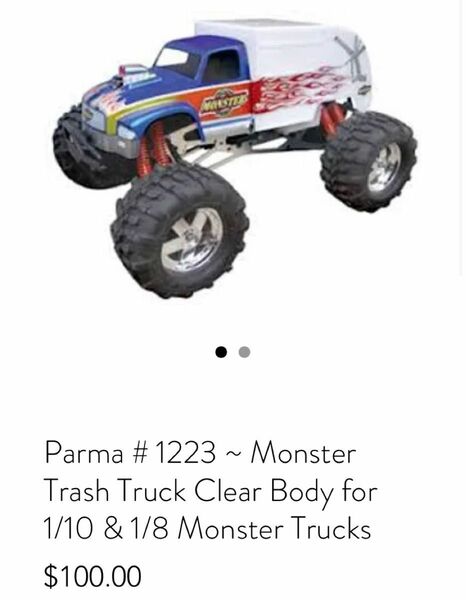 新品 PARMA MONSTER TRASH TRUCK #1223 CLEAR BODY