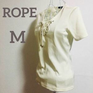 ROPE braided up V neck cut and sewn M
