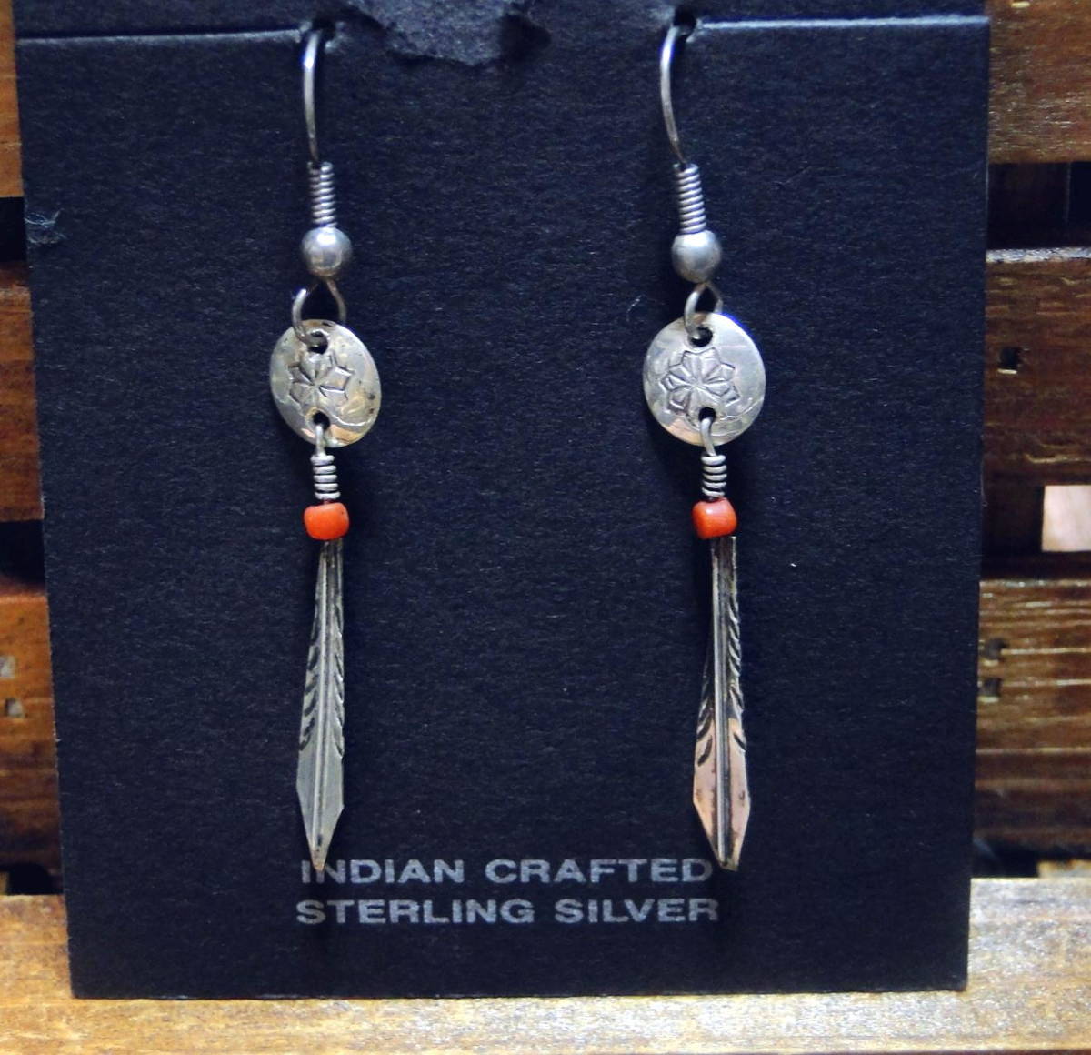 80's Navajo Concho Coral Vintage Handmade Silver Shipping Included, Earrings, Silver, others