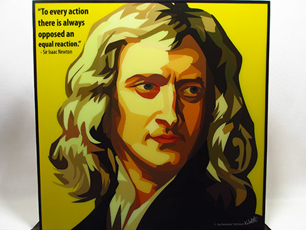 [Nouveau n°642] Panneau Pop Art Isaac Newton, Ouvrages d'art, Peinture, Portraits
