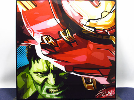 [Nouveau n°61] Panneau Pop Art Hulk Hulkbuster Avengers, Ouvrages d'art, Peinture, Portraits