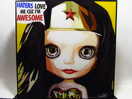 [Nouveau n° 233] Panneau Pop Art Wonder Woman Blythe Doll, Ouvrages d'art, Peinture, Portraits