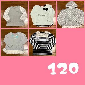 120 女の子　ガールズ　子供　キッズ　トップス パーカー　カットソー　まとめ売り　セット 長袖Tシャツ