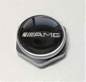 １新着送料込 　AMG ロゴ　 アルミ ナンバーボルトカバー