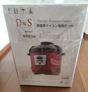 新品/未使用品 2023年製 D&S 家庭用 マイコン 電気圧力鍋 2.5L レッド レシピブック付 時短 グッズ 家電 調理器具 STL-EC30R　