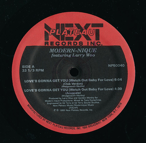 ダンクラ12inch★MODERN NIQUE featuring LARRY WOO (LARRY WU) / Love’s gonna get you★Next Plateau★