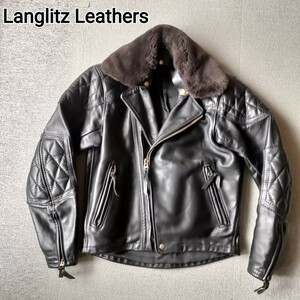 Langlitz Leathers　ラングリッツレザーズ　肩幅46ｃｍ　身幅56ｃｍ　袖丈62ｃｍ　着丈64ｃｍ　ライダースジャケット