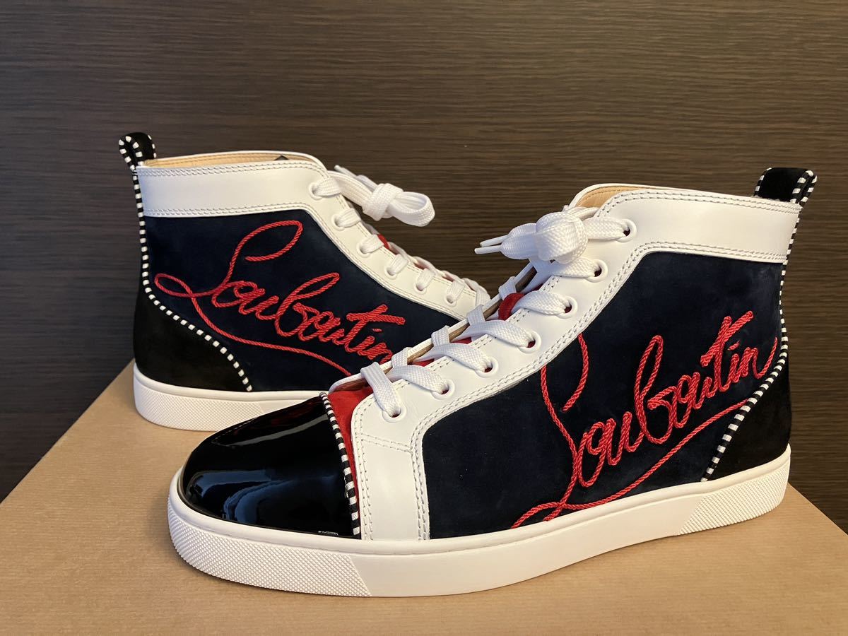 Louboutin スニーカー 40.5/25.5-26 レッドネイビー-