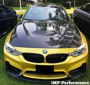 ●BMW F80M3/F82M4/F84M4用 天窓 ダクト付きカーボンボンネット/綾織/炭素繊維/人気商品/iMP/耐熱強化ガラス/局部カーボン