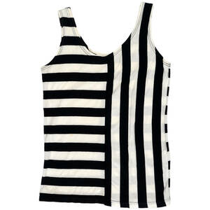 LOWRYS FARM tank top M Lowrys Farm no sleeve border stripe 