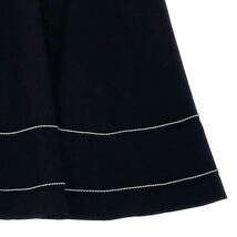 Ai14 TO BE CHIC トゥービーシック 膝丈スカート フレアスカート 黒スカート レーヨン素材 ウエストゴムデザイン レディース 女性服 L_画像4