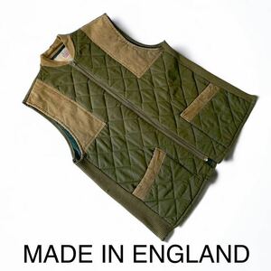 EURO VINTAGE キルティングベスト イングランド製 ビンテージ 輸入 中綿ベスト ハンティングジャケット アウトドア ユーロ古着 英国製