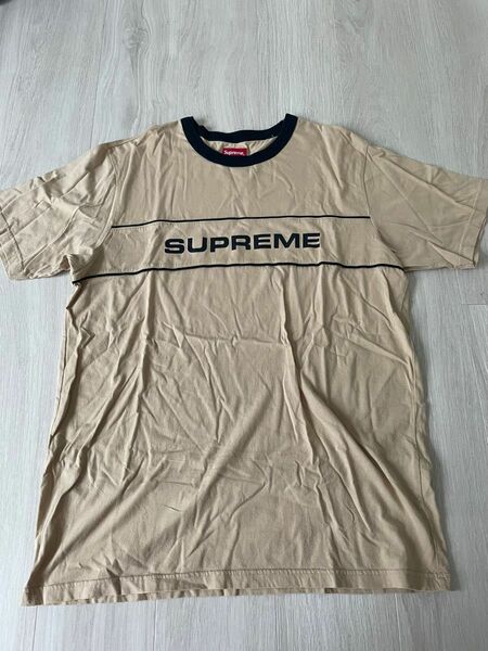 supreme シュプリーム　Tシャツ　半袖カットソー　L ベージュ　多少毛羽立ち有り