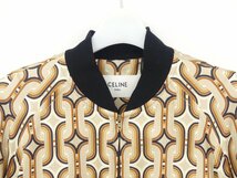 Sランク CELINE シルクプリントブルゾン 40 ベージュ/ブラウン_画像2