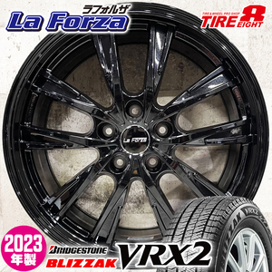 2023年製 即納 スタッドレスホイールセット 225/60R17 ブリヂストン VRX2 特注 La Forza 17×7.0J+38 5/114.3 アルファード ヴェルファイア