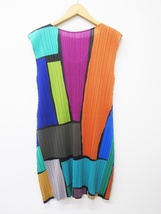 PLEATS PLEASE ISSEY MIYAKE プリーツプリーズイッセイミヤケ PP61-JT736 プリーツ マルチカラー ワンピース　美品_画像2