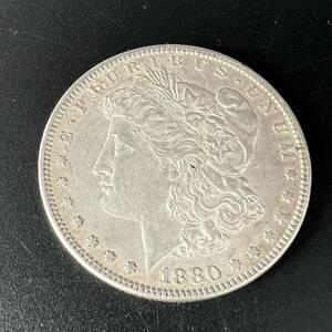 14759 アメリカ　モルガンダラー　1ドル銀貨　1880年　イーグル　シルバーコイン　アンティークコイン　USA 米国　外貨　 レタパプラス