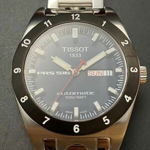 14682 TISSOT ティソ 1853 PRS 516 デイデイト ネイビー文字盤 裏面スケルトン メンズ 自動巻き 稼働 腕時計 付属品無し美品 U60