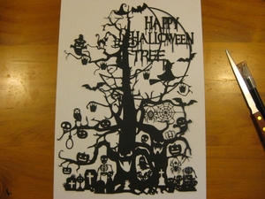 切り絵　ハロウィン　ＨａｐｐｙＨａｌｌｏｗｅｅｎ　ＴＲＥＥ