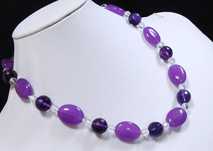  simple brilliant! purple .., amethyst, crystal. necklace 