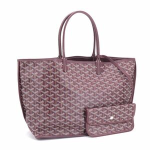  Goyard Anne juPM tote bag bordeaux PVC canvas / leather shoulder bag shoulder .. used free shipping 