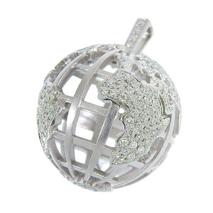 la The -ru diamond earth pendant top total 1.10ct diamond Pt950 100 anniversary commemoration platinum jewelry used free shipping 