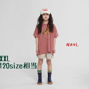 韓国子供服　navi Tシャツ　キッズ　子供服　くすみカラー　ビッグシルエット