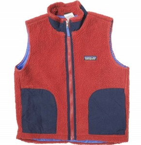 PATAGONIA パタゴニア 14AW KIDS Retro-X Vest レトロXフリースベスト 65618 M COCR(RED/NAVY) ボア トップス g13145