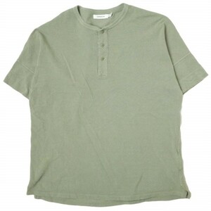 nonnative ノンネイティブ 23SS CLERK S/S HENLEY NECK TEE COTTON PIQUE OVERDYED 鹿の子ヘンリーネックTシャツ NN-C4233 2 CEMENT g13343