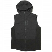 新品 Calvin klein Jeans カルバンクラインジーンズ SUBTLE BLOCKING HOODED VEST ナイロンフリースフーデッドベスト J319887 M BLK g13467_画像2