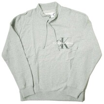 新品 Calvin klein Jeans カルバンクラインジーンズ Two-Tone Monogram Logo Sweatshirt ハイネックスウェット J319704 M Gray g13442_画像1