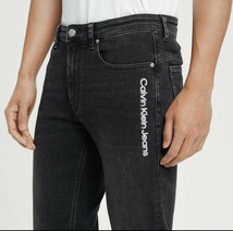 新品 Calvin klein Jeans カルバンクラインジーンズ Body Jeans ロゴプリント スキニーデニムパンツ J319892 28 Black ジップフライ g13489_画像4