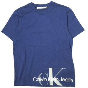 新品 Calvin klein Jeans カルバンクラインジーンズ Hem Logo Tee ヘムロゴTシャツ J319719 L BLUE 半袖 発泡プリント CK トップス g13454