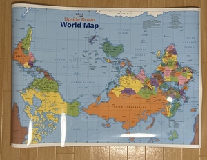 オーストラリア土産☆世界地図（逆さま地図）Upside Down World Map (Pacific centred)