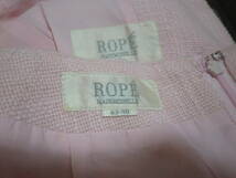  ロペ ROPE MADEMOISELLE スカート スーツ 上下 セットアップ WOOL混 きれい色 レディース 婦人服 ピンク系 size:9AT_画像7