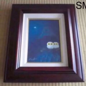 絵画 油絵 風水 梟 ふくろう 原画 肉筆 SM