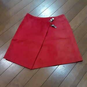 [ sea ]80s Agnes B miniskirt original leather inspection ) designer's brand Agnes b. front . avantgarde flair skirt ELLE society action house 