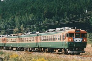 鉄道写真 165系電車 臨時列車 快速 さわやかウォーキング飯田 KG判（102mm×152mm）