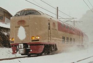 鉄道写真 寝台特急 サンライズ出雲 雪 KG判（102mm×152mm）