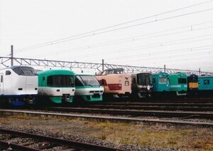 鉄道写真 2002年 日根野電車区一般公開 はるか オーシャンアロー スーパーくろしお 381系 関空快速 103系 113系ワンマン クモヤ145 L判(0)