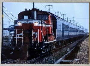 鉄道写真 寝台特急 出雲 DD51 ディーゼル機関車 L判（89mm×127mm）1