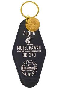 モーテル ハワイ キーホルダー ブラック プラスチック製 フラガール柄 MOTLE HAWAII ホノルル モーテル ホテル キーホルダー