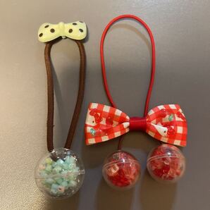 【送料無料】ヘアゴムセット キティちゃん リボン ビーズ