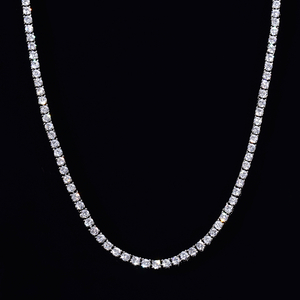 テニスネックレス テニスチェーン 3mm CZダイヤ（キュービックジルコニア）【４５cm 】テニスチェーン ホワイトゴールド TENNIS NECKLACE