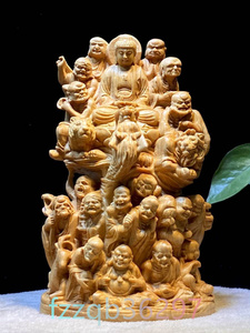 十八羅漢 仏教美術 仏像 仏教工芸品 木彫り コレクション 手職人手作り 美術品