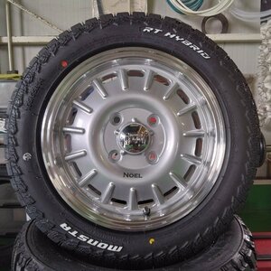 軽トラ 軽バン ハイゼット エヴリィ アトレー タイヤホイールセット MONSTA RT ハイブリッド 155/65R14 ホワイトレター 14インチ Noel