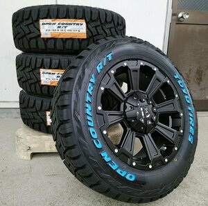 車検対応 ハイエース200系 人気 タイヤホイールセット TOYO OPENCOUNTRY RT 215/65R16 ホワイトレター 16インチ DeathRock